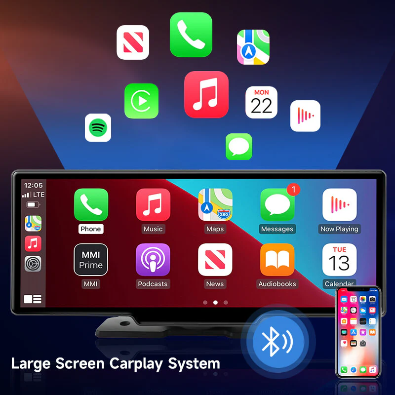 Ottoscreen Portable 10 Apple CarPlay / Android Auto Car Display Screen App