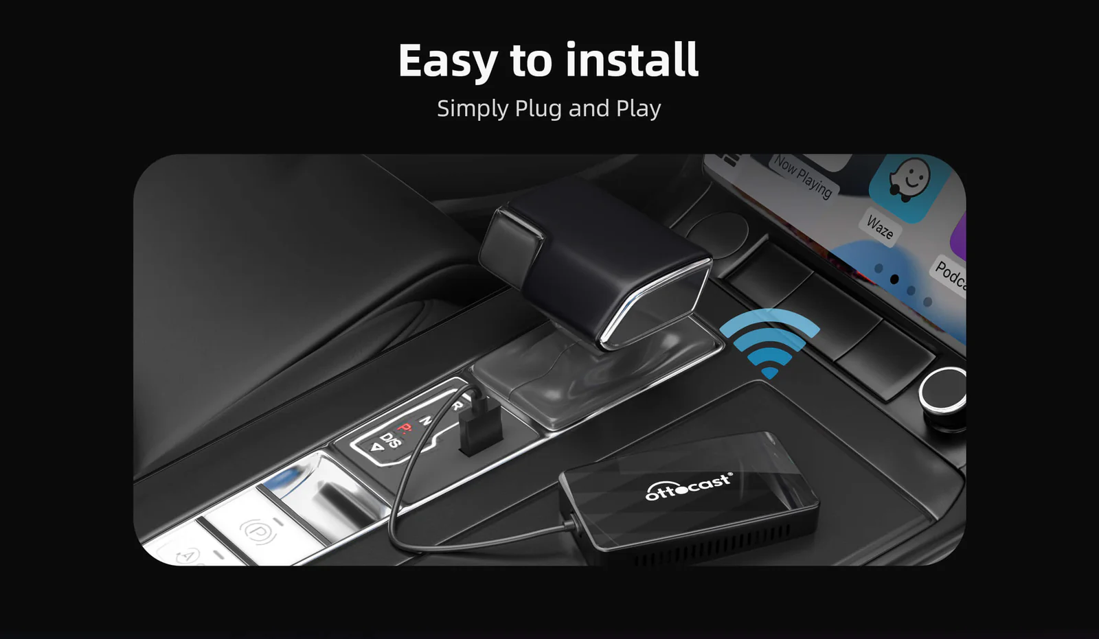 OttoAdapter MX Wireless CarPlay/ Android Auto 3-in-1 Adapter Easy to install Simply Plug and Play