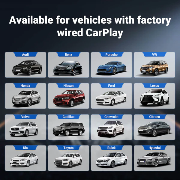 Available for vehicles with factory wired CarPlay