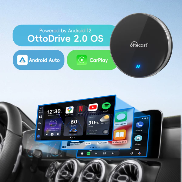 OttoAibox P3 Lite supports three multimedia systems, including Wireless Apple CarPlay and Wireless Android Auto.