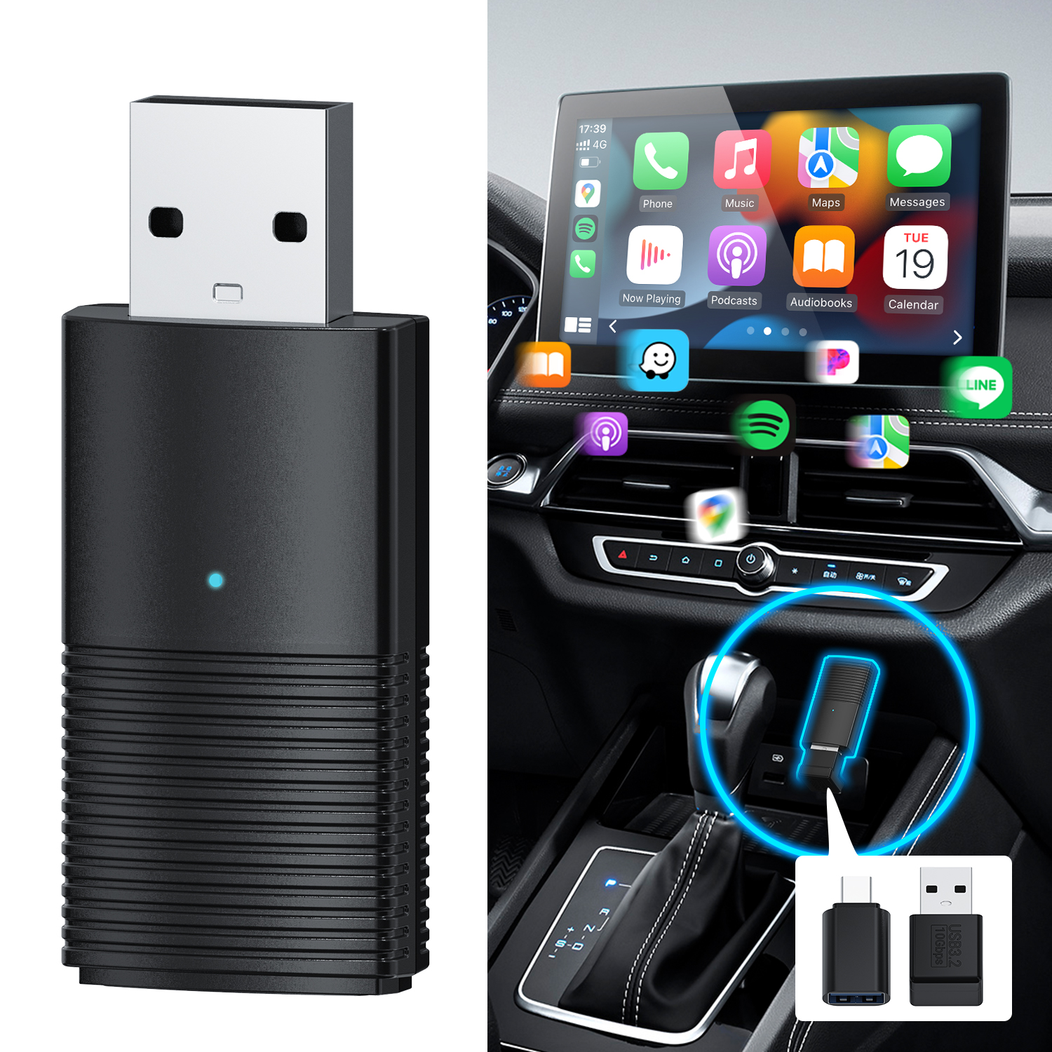 Portable Mini Wireless CarPlay Adapter