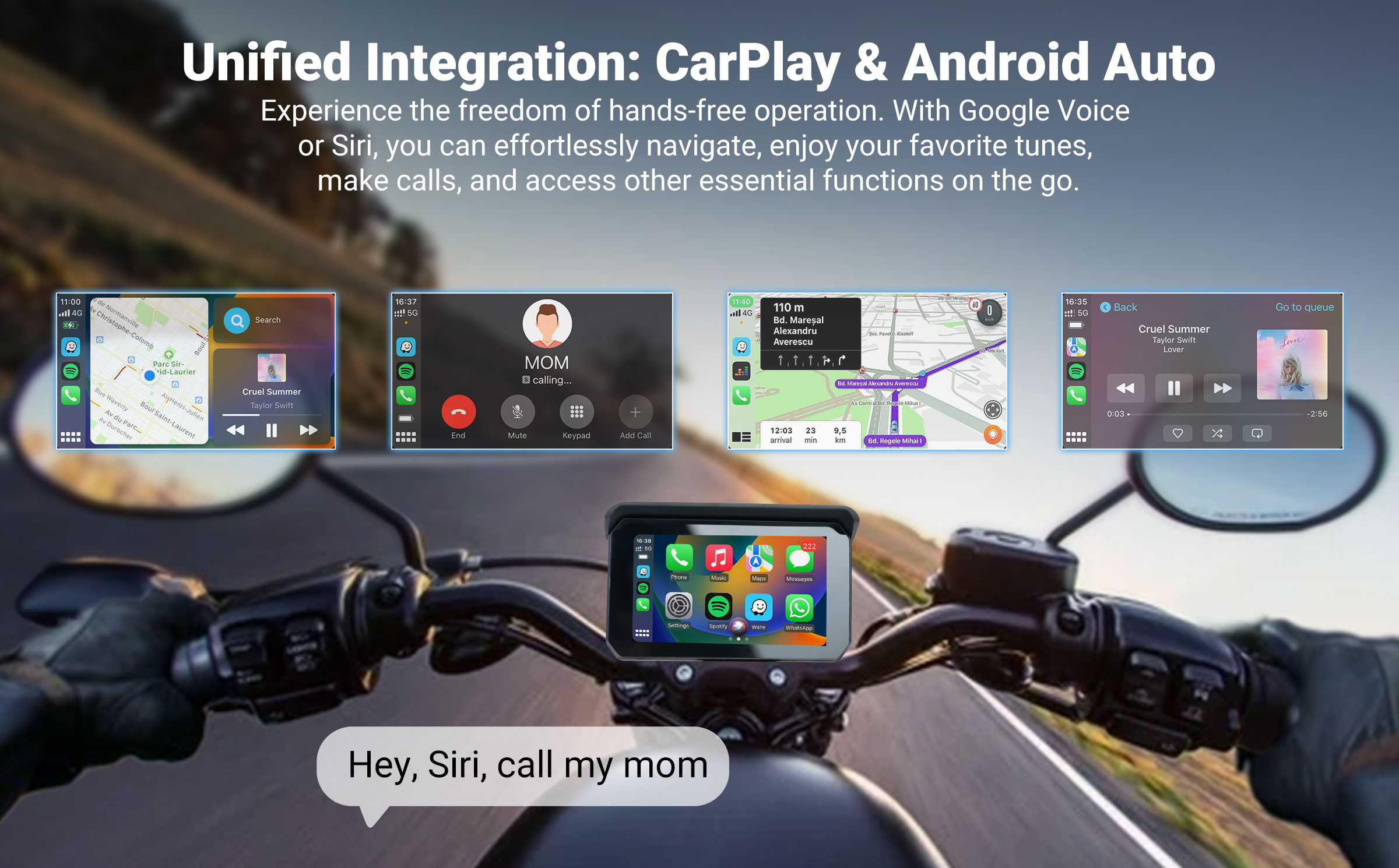 CarPlay Lite C5 SE Portable Motorcycle GPS Screen