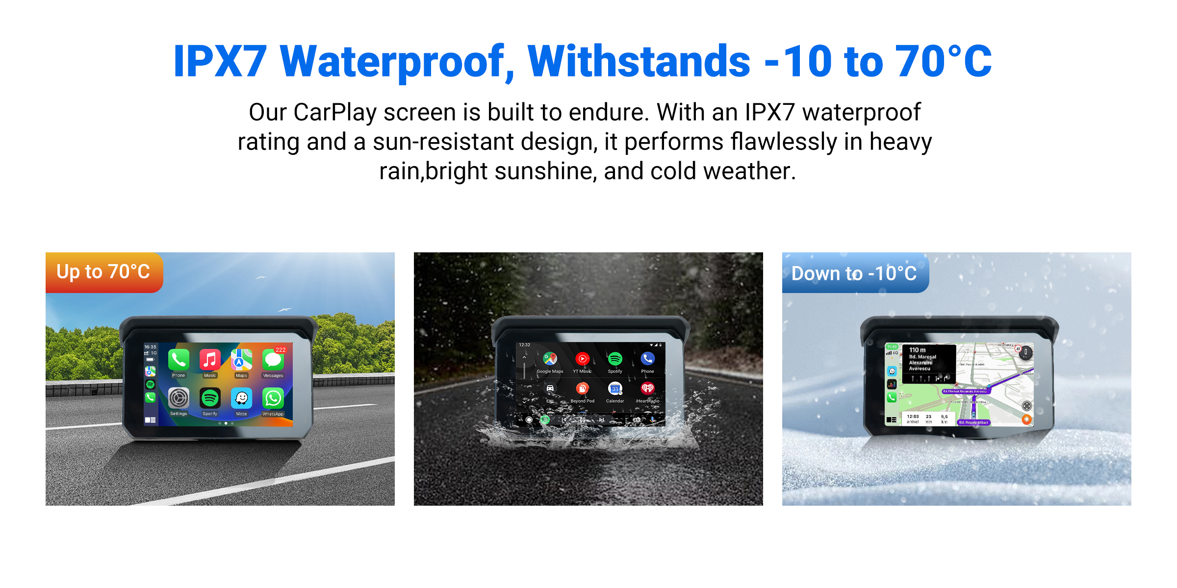 CarPlay Lite C5 SE IPX7 waterproof, sunscreen and detachable anti-theft design