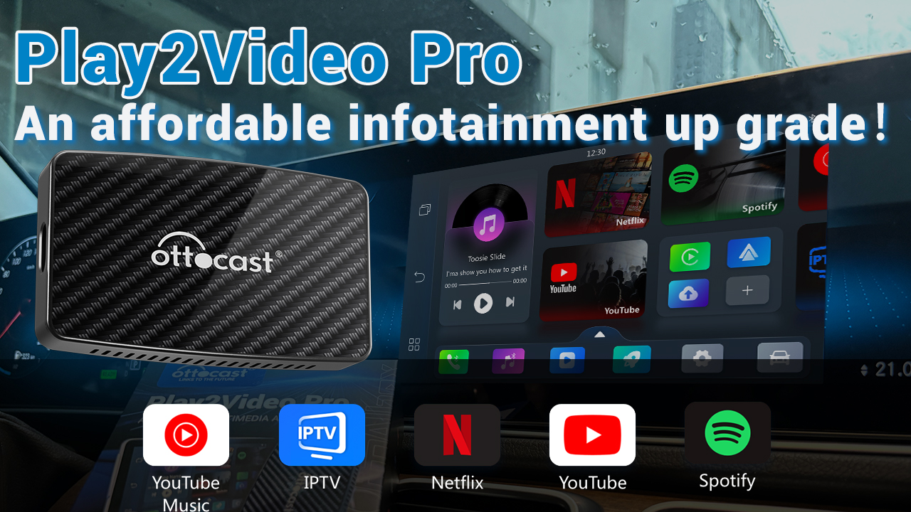 Play2Video Pro Wireless CarPlay Android Auto 4 In 1 Box